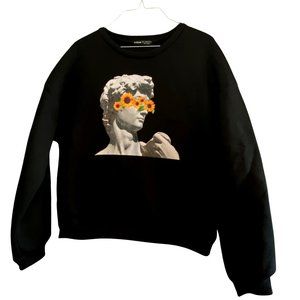 Figure & Sunflower Print Sweatshirt